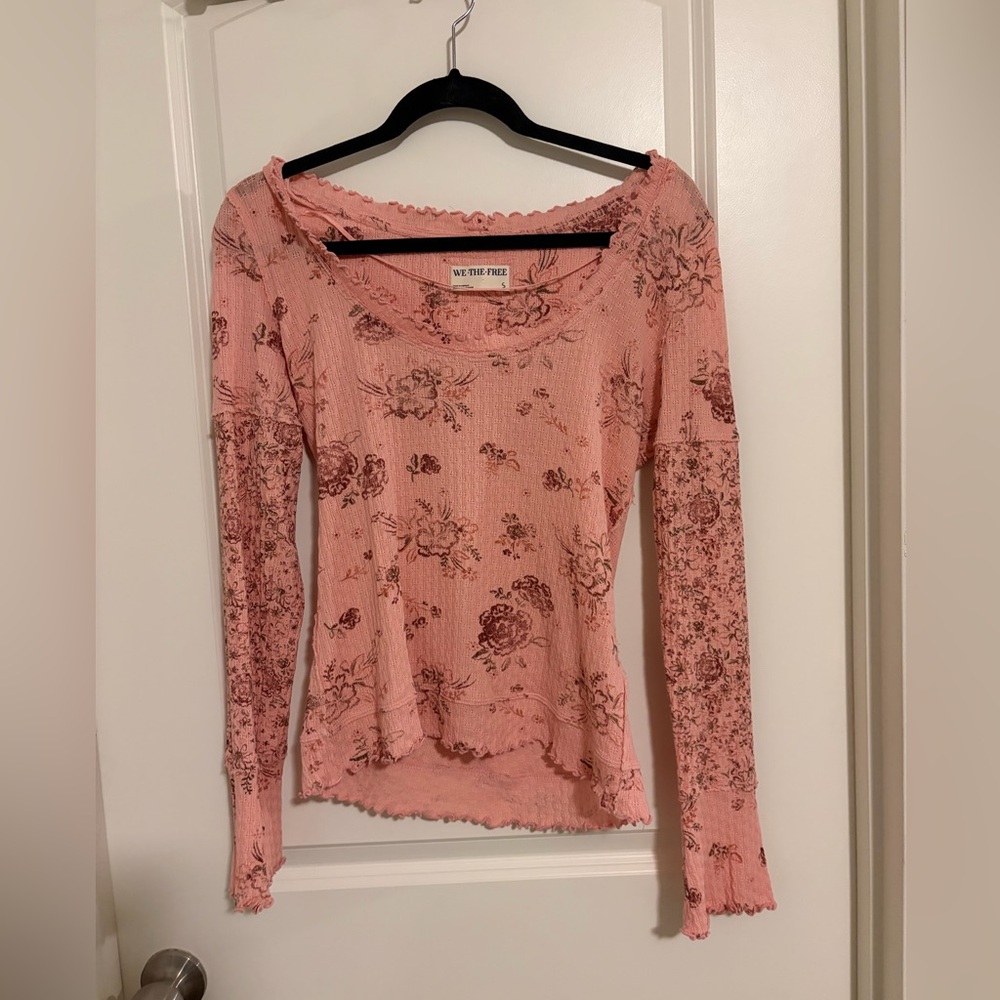 We The Free Blush Floral Long Sleeve Top